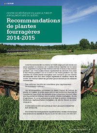 Recommandations de plantes fourragères 2014-2015